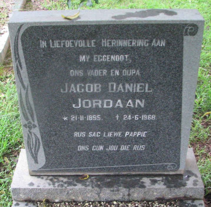 JORDAAN Jacob Daniel 1895-1968