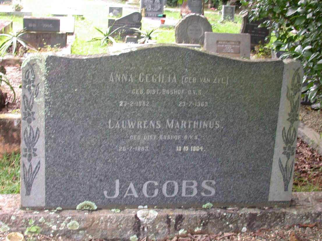 JACOBS Lauwrens Marthinus 1883-1964 &amp; Anna Cecilia VAN ZYL 1882-1963