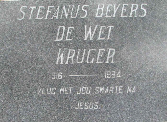 KRUGER Stefanus Beyers de Wet 1916-1984