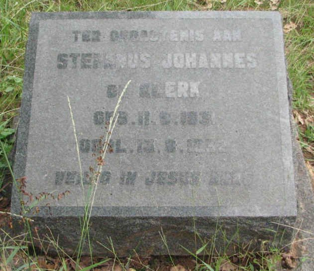 KLERK Stefanus Johannes, De ?-?
