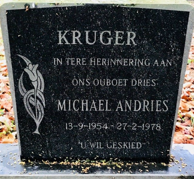 KRUGER Michael Andries 1954-1978