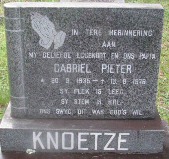 KNOETZE Gabriël Pieter 1935-1978