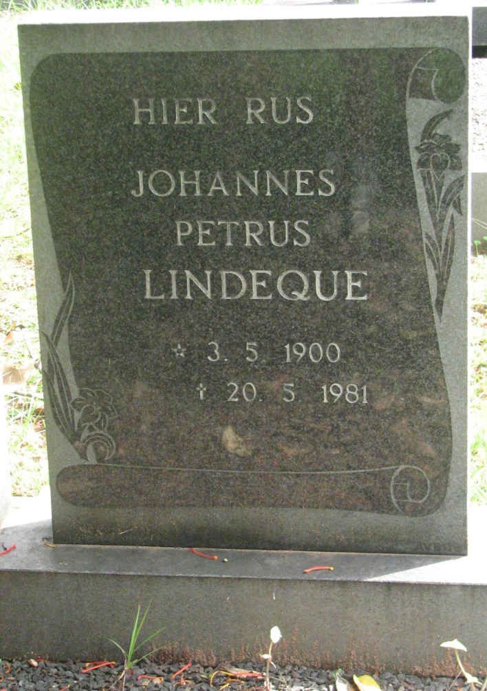 LINDEQUE Johannes Petrus 1900-1981