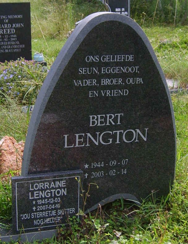LENGTON Bert 1944-2003 &amp; Lorraine 1945-2007
