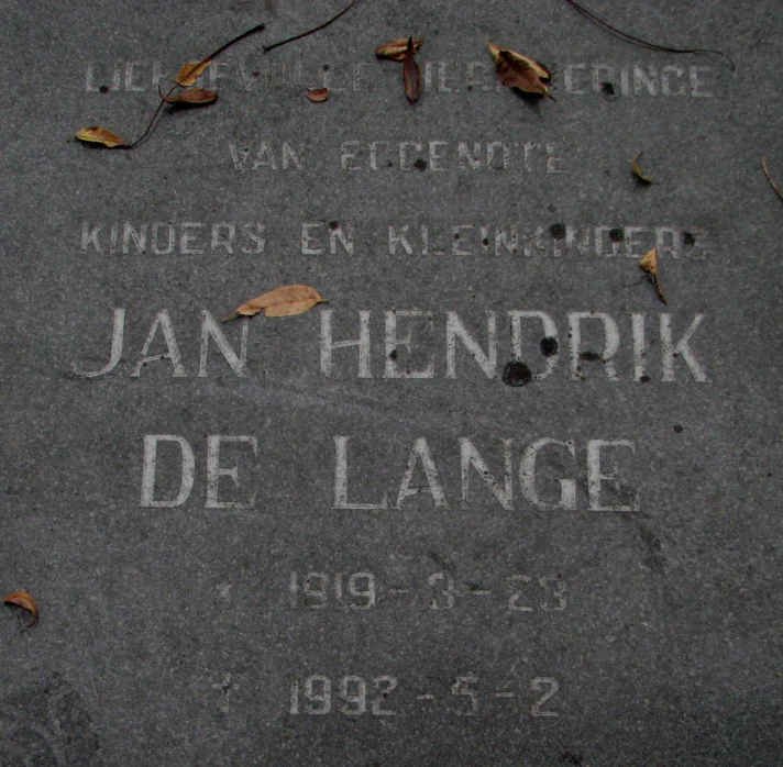 LANGE Jan Hendrik, de 1919-1992