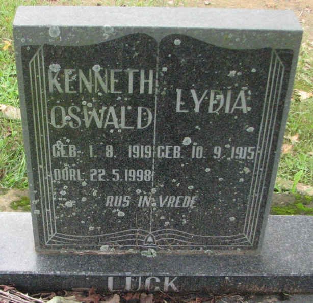 LUCK Kenneth Oswald 1919-1998 &amp; Lydia 1915-