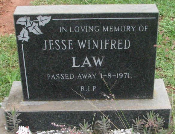 LAW Jesse Winifred -1971