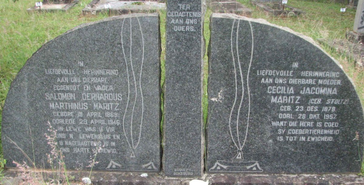 MARITZ Salomon Gerhardus Marthinus 1869-1946 &amp; Cecilia Jacomina STOLTZ 1878-1957