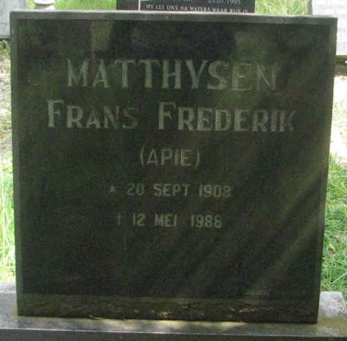 MATTHYSEN Frans Frederik 1908-1986