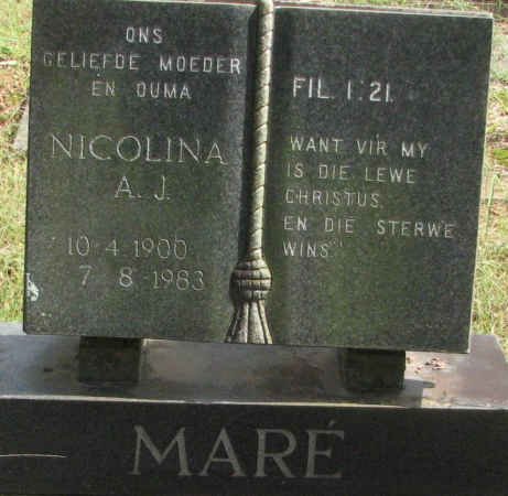 MARÉ Nicolina A.J. 1900-1983