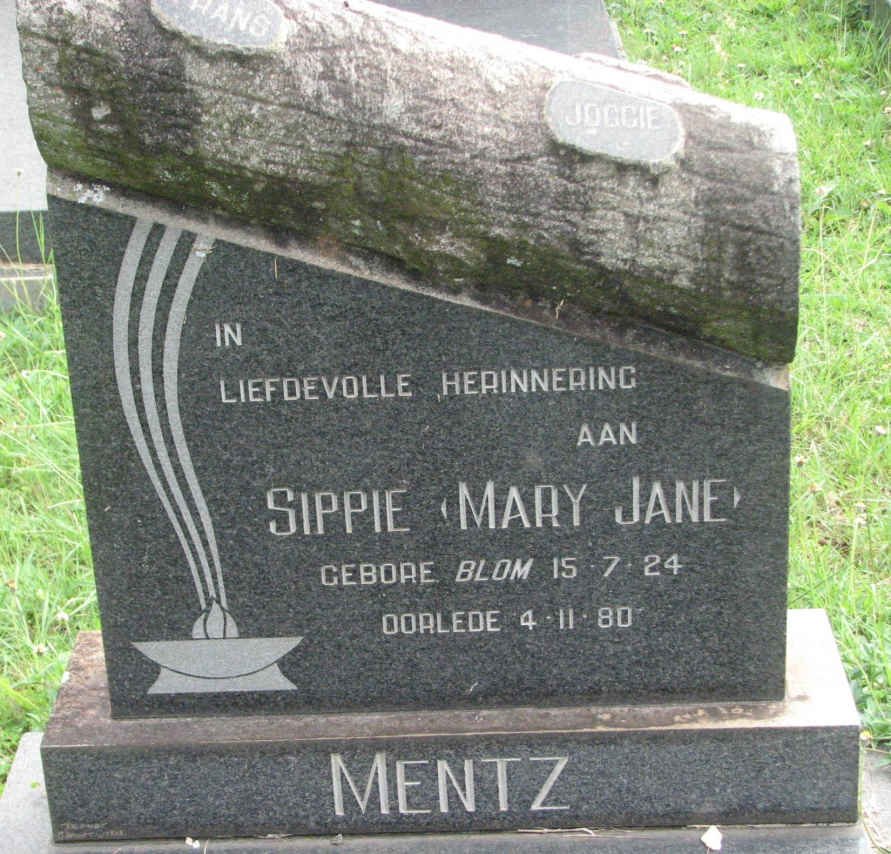 MENTZ Mary Jane nee BLOM 1924-1980