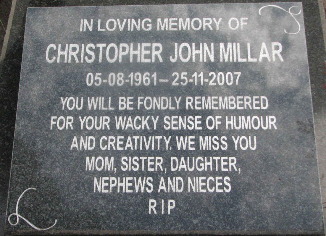 MILLAR Christopher John 1961-2007