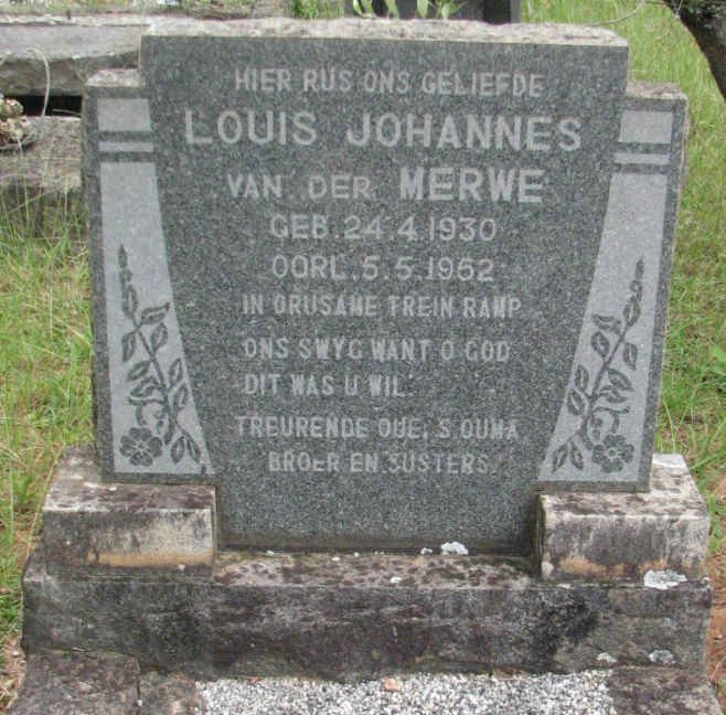 MERWE Louis Johannes, van der 1930-1952