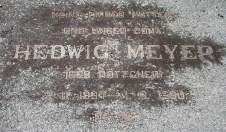MEYER Hedwig nee RÖTTCHER 1897-1990