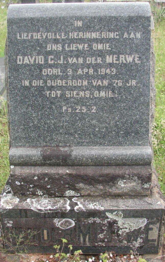 MERWE David C.J., van der -1943