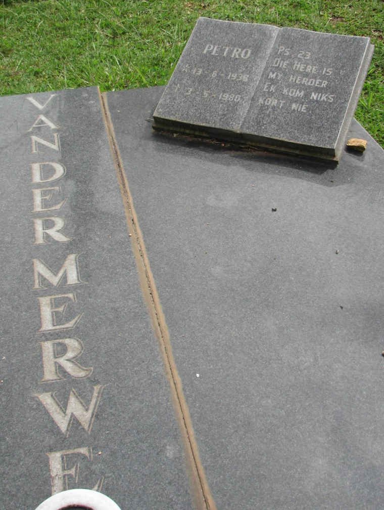 MERWE Petro, van der 1936-1980
