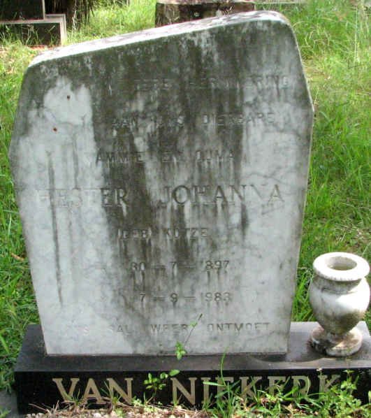 NIEKERK Hester Johanna, van nee KOTZE 1897-1983