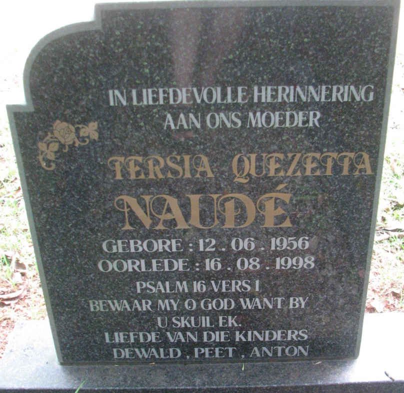 NAUDÉ Tersia Quezetta 1956-1998