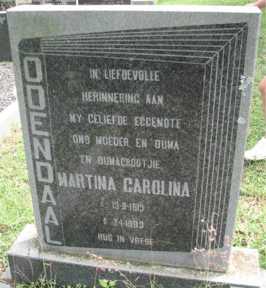 ODENDAAL Martina Carolina 1913-1993
