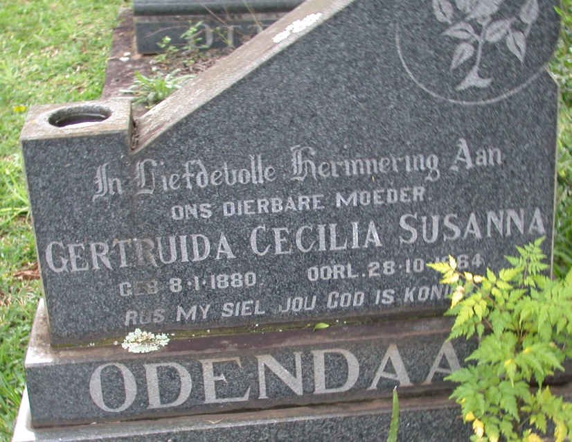 ODENDAAL Gertruida Cecilia Susanna 1880-1964