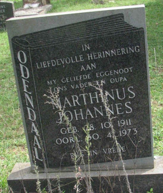 ODENDAAL Marthinus Johannes 1911-1973