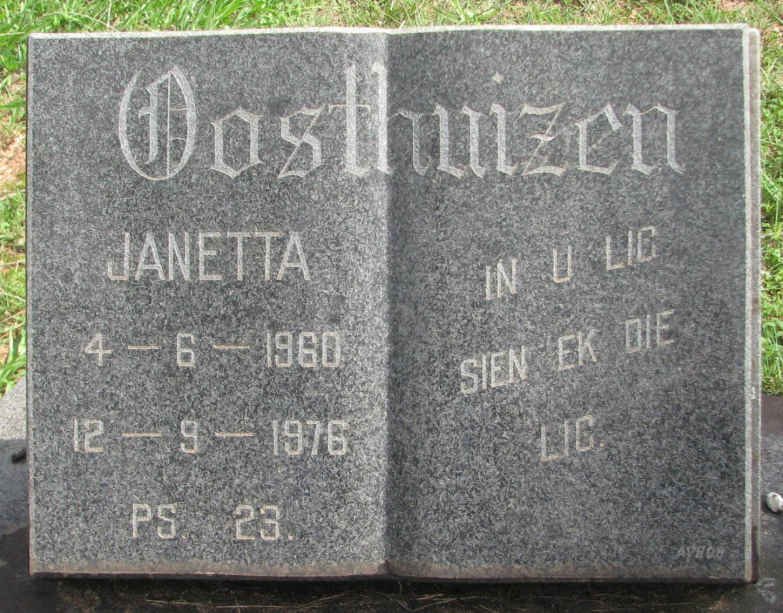 OOSTHUIZEN Janetta 1960-1976