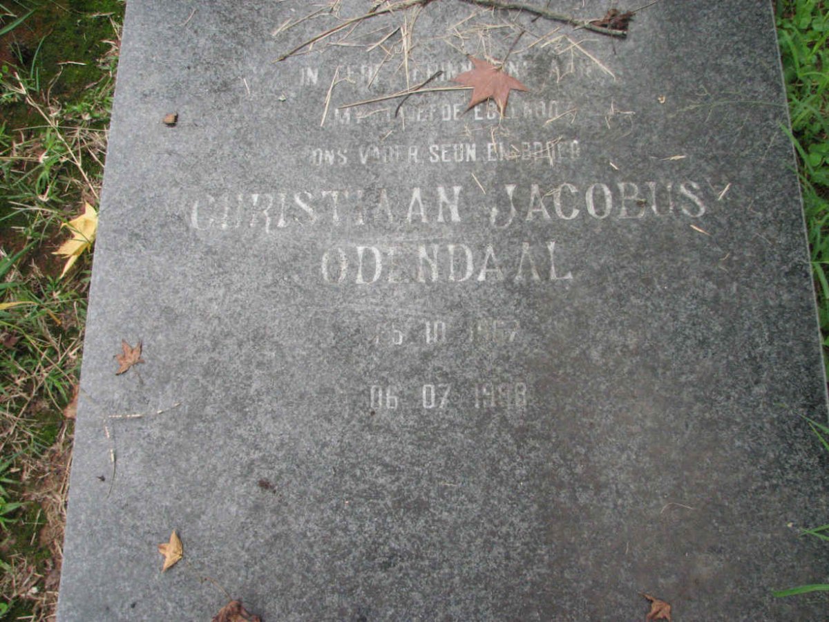 ODENDAAL Christiaan Jacobus 1967-1998