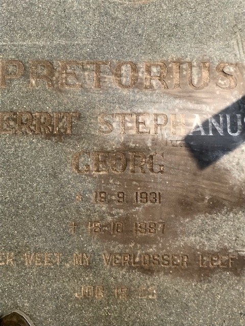 PRETORIUS Gerrit Stephanus Georg 1931-1987