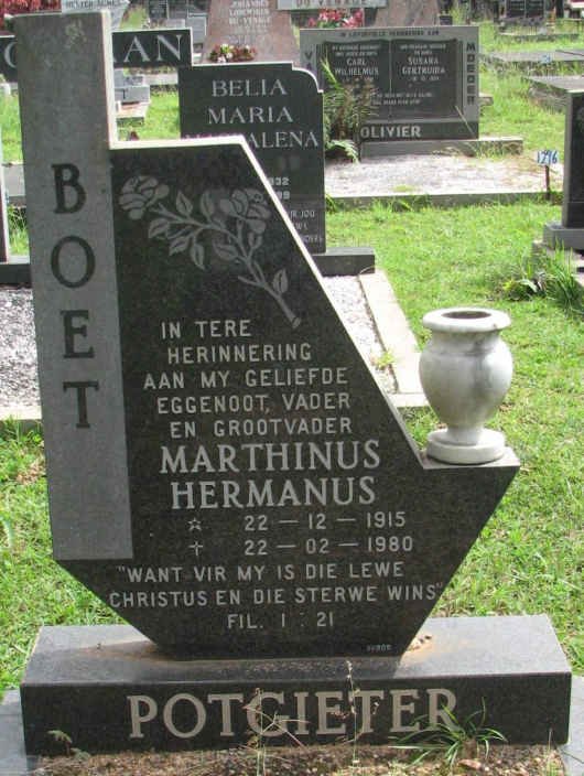 POTGIETER Marthinus Hermanus 1915-1980