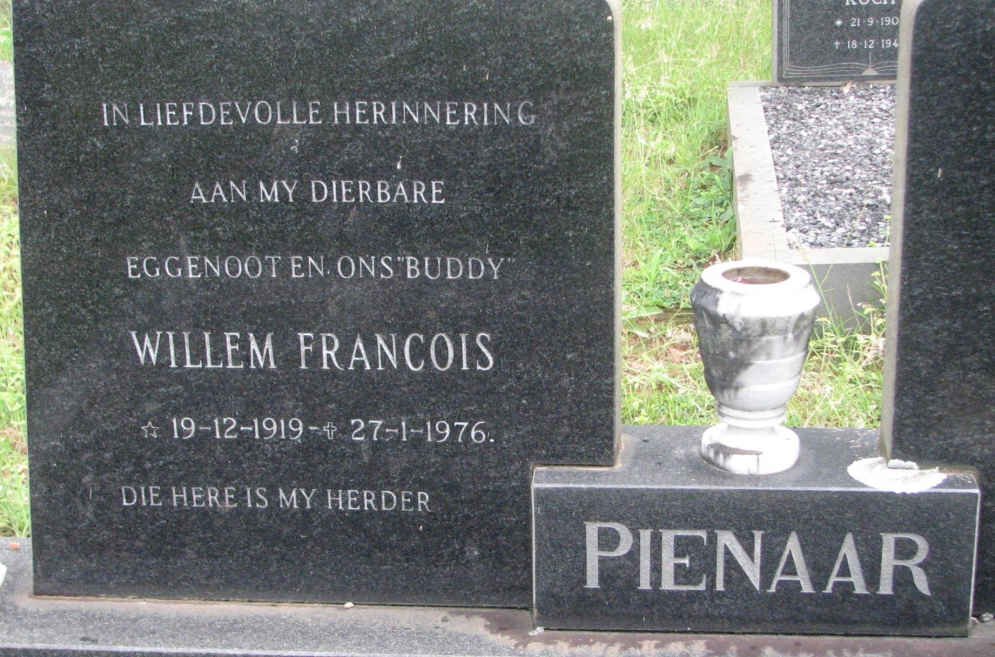 PIENAAR Willem Francois 1919-1976