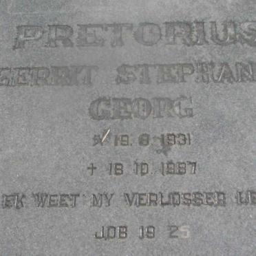 PRETORIUS Gerrit Stephanus Georg 1931-1987