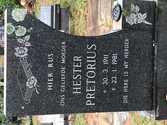 PRETORIUS Hester 1911-1981
