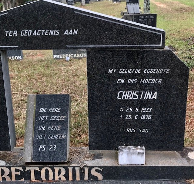 PRETORIUS Christina 1933-1976