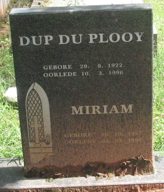 PLOOY Dup, du 1922-1996 &amp; Miriam 192?-19?8