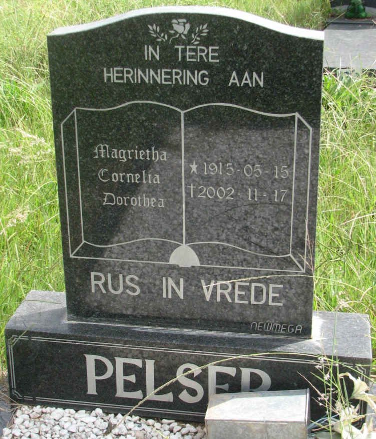 PELSER Margrietha Cornelia Dorothea 1915-2002
