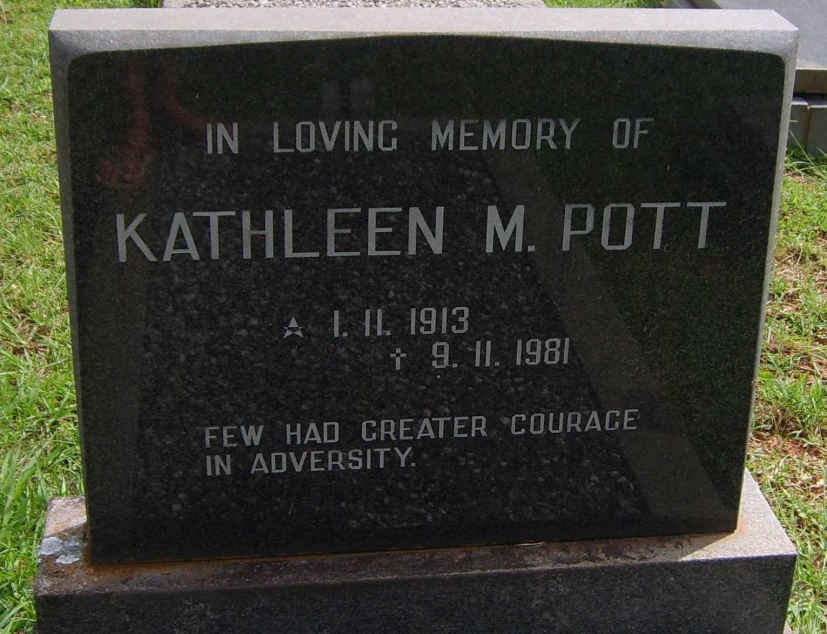 POTT Kathleen M. 1913-1981