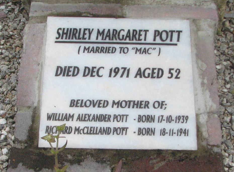POTT Shirley Margaret nee HEWLETT -1971