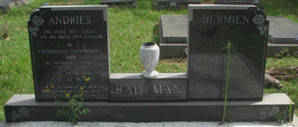 RADEMAN Andries 1931-1979 &amp; Hermien