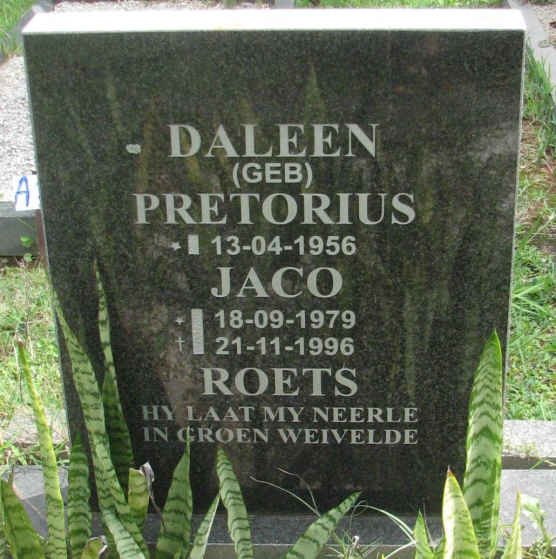 ROETS Jaco 1979-1996 :: ROETS Daleen nee PRETORIUS 1956-