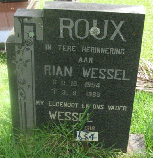 ROUX Rian Wessel 1954-1988 :: ROUX Wessel 1916-?