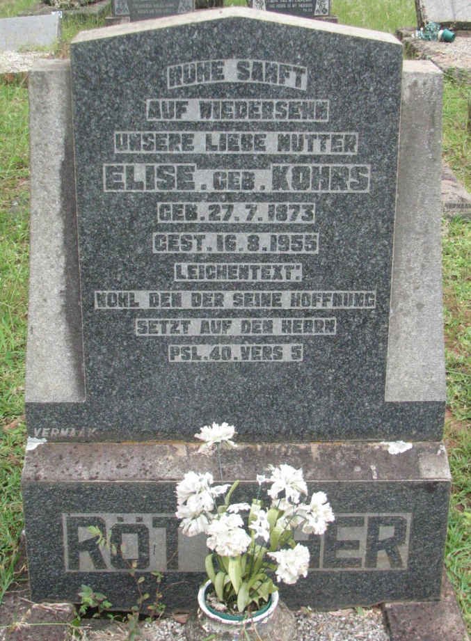 RÖTTCHER Elise nee KOHRS 1873-1955