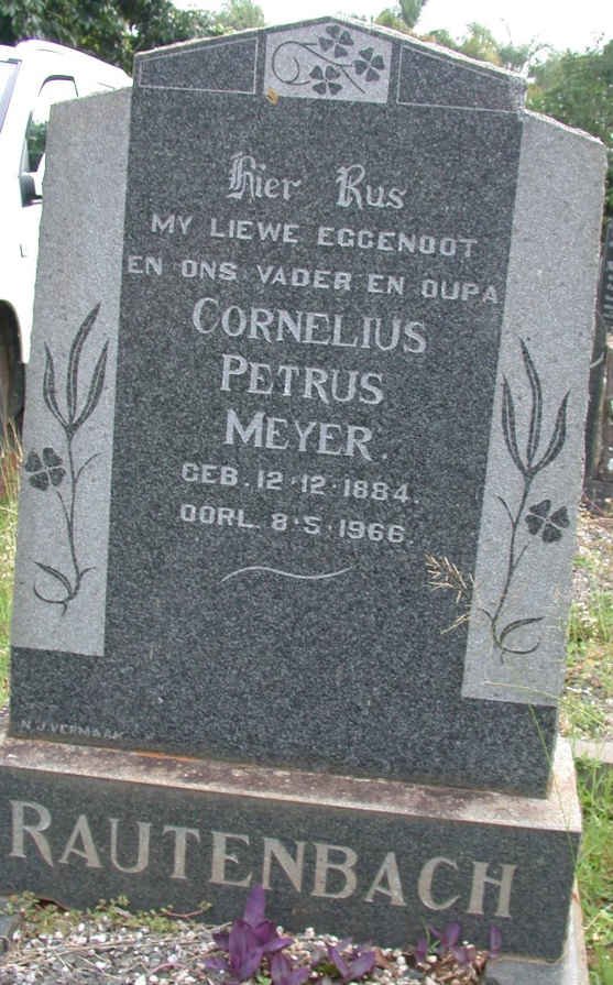 RAUTENBACH Cornelius Petrus Meyer 1884-1966
