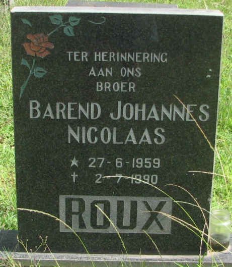ROUX Barend Johannes Nicolaas 1959-1990