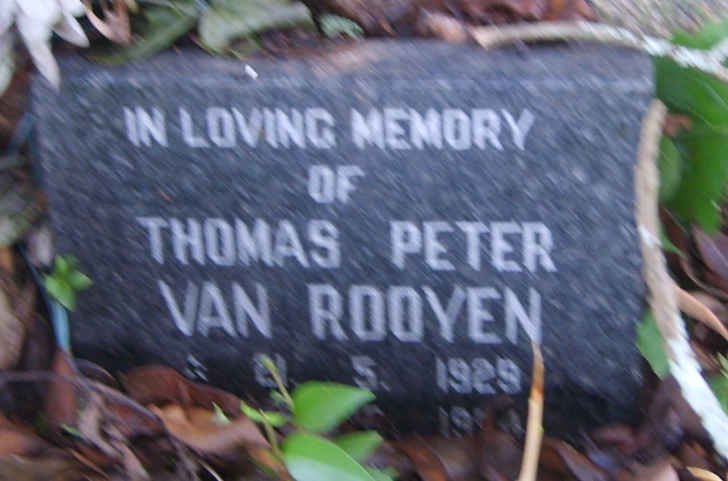 ROOYEN Thomas Peter, van 1929-19?4