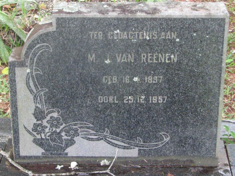 REENEN M.J., van 1897-1957