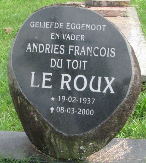 ROUX Andries Francois du Toit, le 1937-2000