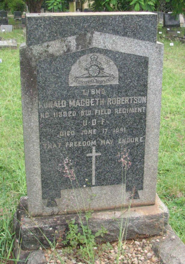 ROBERTSON Ronald Macbeth -1941