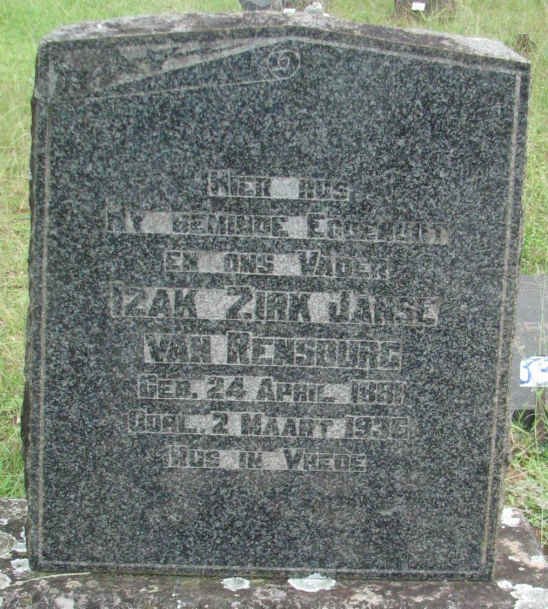 RENSBURG Izak Zirk, Janse van 186?-1935
