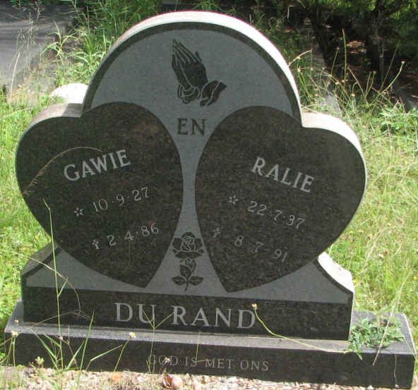 RAND Gawie, du 1927-1986 &amp; Ralie 1937-1991