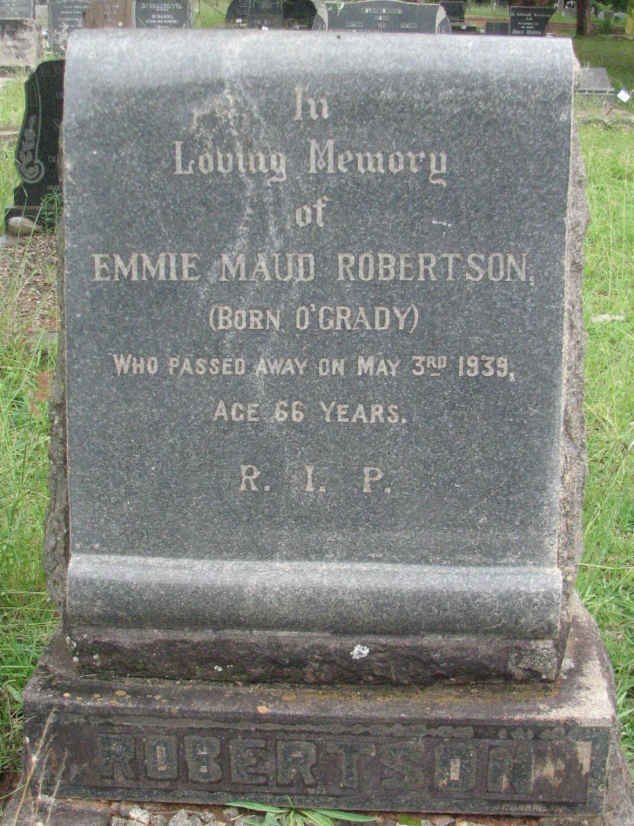 ROBERTSON Emmie Maud nee O’GRADY -1939